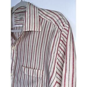 Banana Republic Retro Men’s Button Up Linen Shirt Striped Size L
